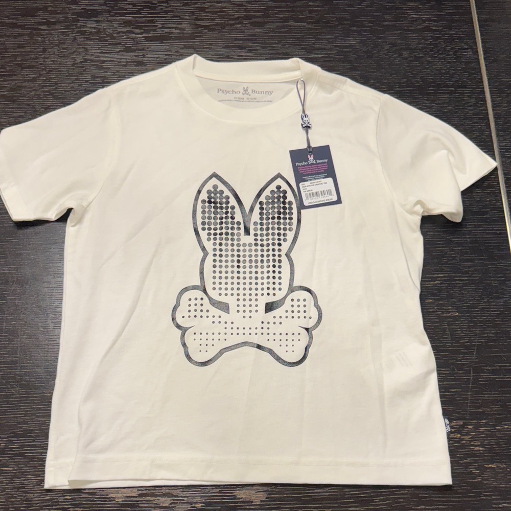 Psycho Bunny Kids White Graphic Tee